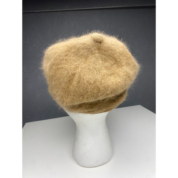 Cheveux Fuzzy Hat‎ with Brim Tan - Newspaper Boy Style - One Size Fits Most main image 7